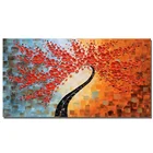3D knife painting thick safflower tree painting on canvas abstract picture hand painted oil painting