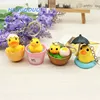 Korean fashion personalized gifts creative funny Yellow duck anime all types of keychains wholesale hose bag Pendant key chain