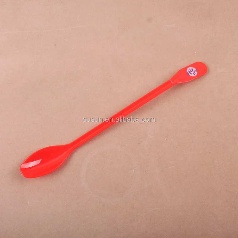 BSCI Export Long Handled Disposable Plastic Bubble Tea Spoons Small Ps Iced Tea Spoons For Ice Cream Desserts