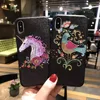 New Arrival Cute Plush Embroidery Unicorn Soft TPU Mobile Phone Case Cute mobile phone cover for iphone X unicorn 3d