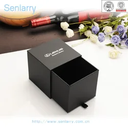custom black matte cardboard sliding gift boxes in drawer card