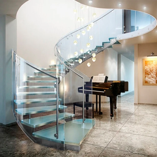 steel glass stairway