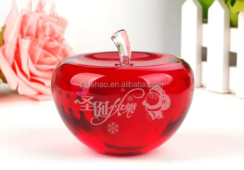 blue rock crystal apple decoration for holiday gift