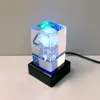 4 SMD RGBW light Black Lacquer wood stand base for crystals glass