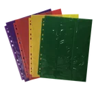 Colored pp a4 9 pocket business card sleeves punch hole card holder (Manufactory)