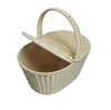 durable washable wicker picnic basket rattan basket with cove and liner for hotel