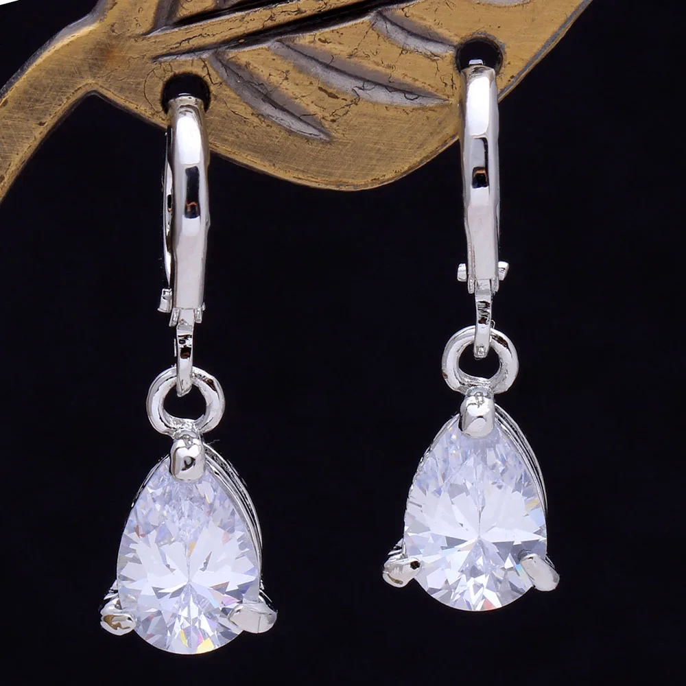 Fashion white gold plated white zircon water drop earrings for women Hainon wholesale, Picture
Fashion white gold plated white zircon water drop earrings for women Hainon wholesale, Picture