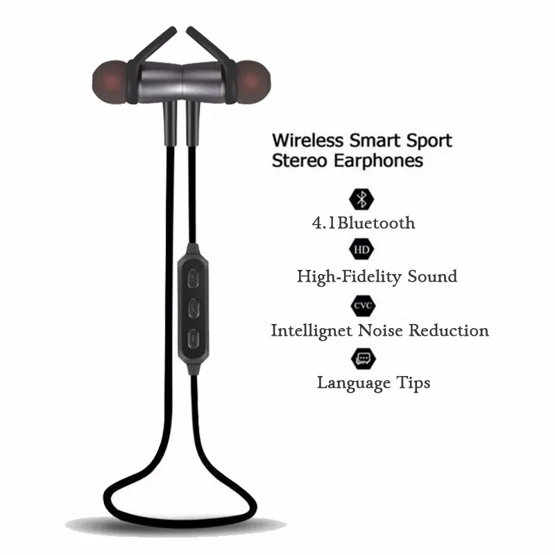 Y522 Wireless Blue tooth Earphones Metal Magnetic Sport Running Headphones Stereo Bass Headset Handsfree With Mic - ANKUX.COM