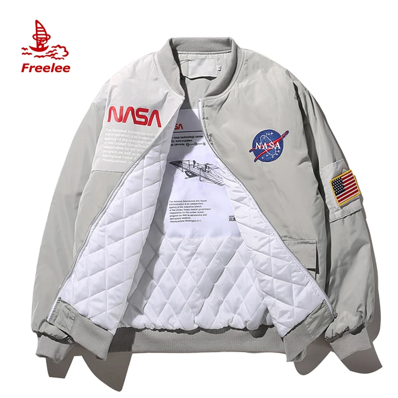 

Wholesale NASA baseball style hip hop bomber quilted jacket custom
