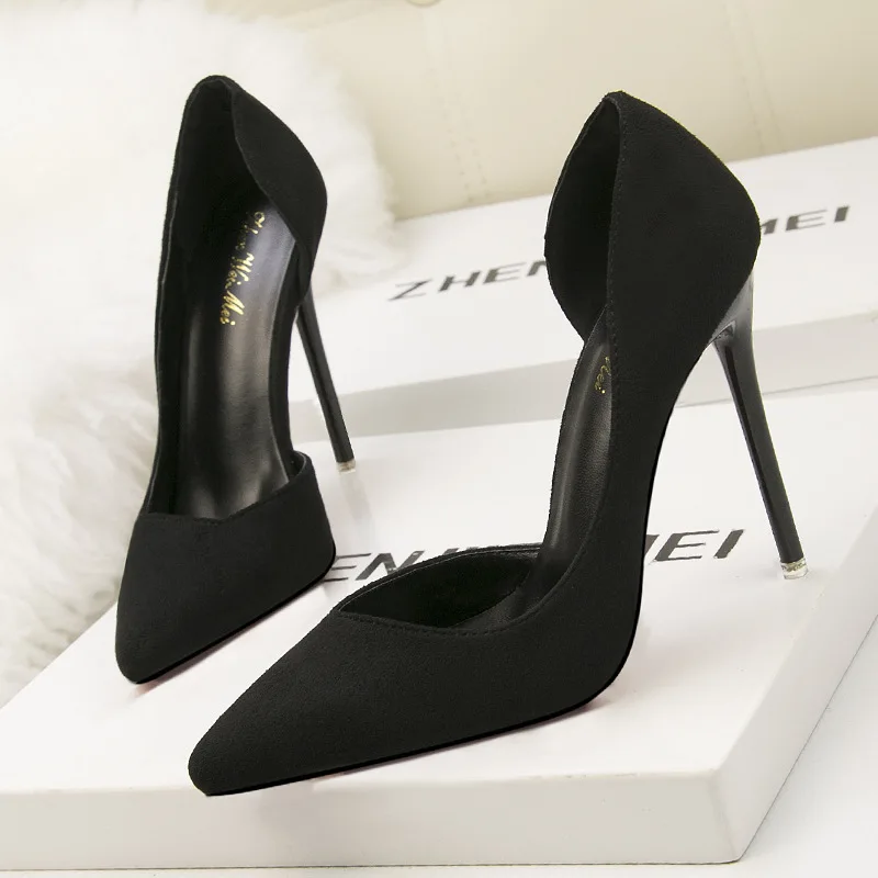 

Dropship Italian Women Tacones Ladies High Heels Shoes Black Leather Stiletto Heels Pumps
