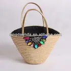 Cheap Reusable Eco woven laminated Shopping wheat straw bag beach bag woven straw handbag