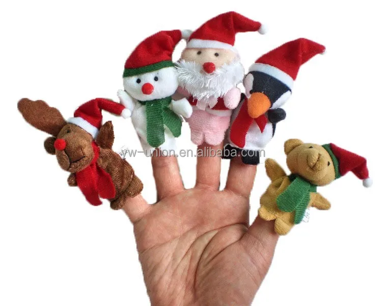 Weihnachten weihnachtsmann fingerpuppe/weihnachten schneemann handpuppe zum Lehre