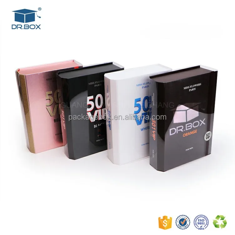 fake book shape storage boxes gift prefume bottle packing with
