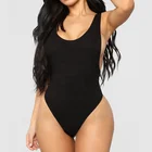 Sexy black cotton teddy bodysuit for women