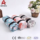 custom embroidery logo cheap printed polar fleece blanket with strap