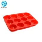 Kitchenware Hot sale Silicone doughnut lace mold for decorations 12 cup silicone muffin