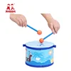 Children musical instrument kids blue wooden baby drum toy with 2 sticks 3+