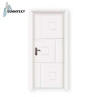 European style MDF designs veneer a wooden door with glass