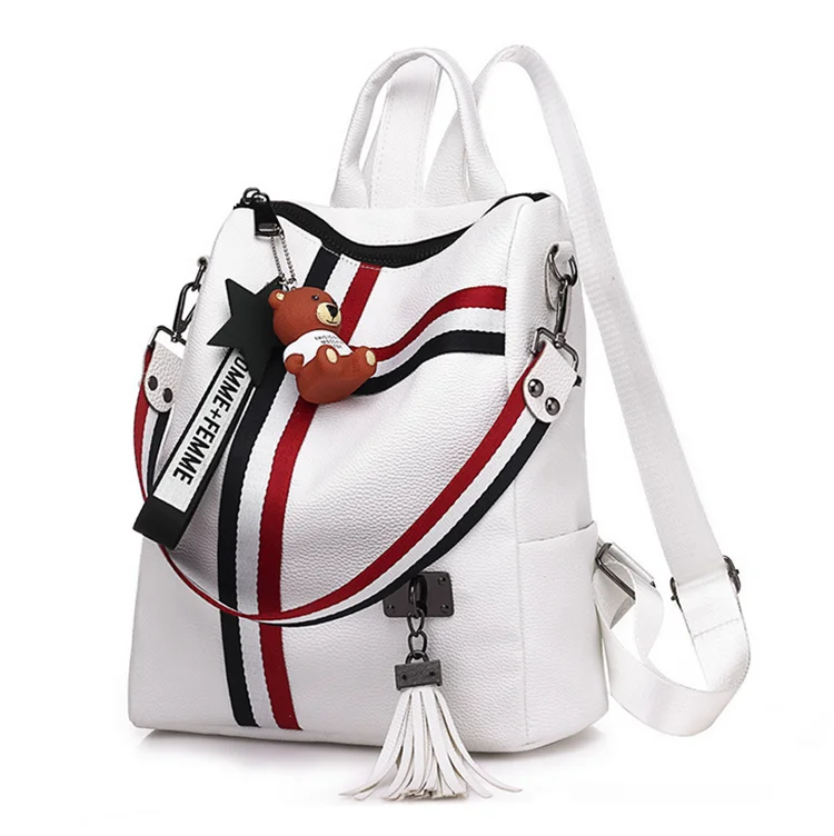New Large Capacity Ladies Bag European And American Fashion Versatile Backpack, Black,white
New Large Capacity Ladies Bag European And American Fashion Versatile Backpack, Black,white