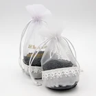 custom drawstring gift pouch round organza bag