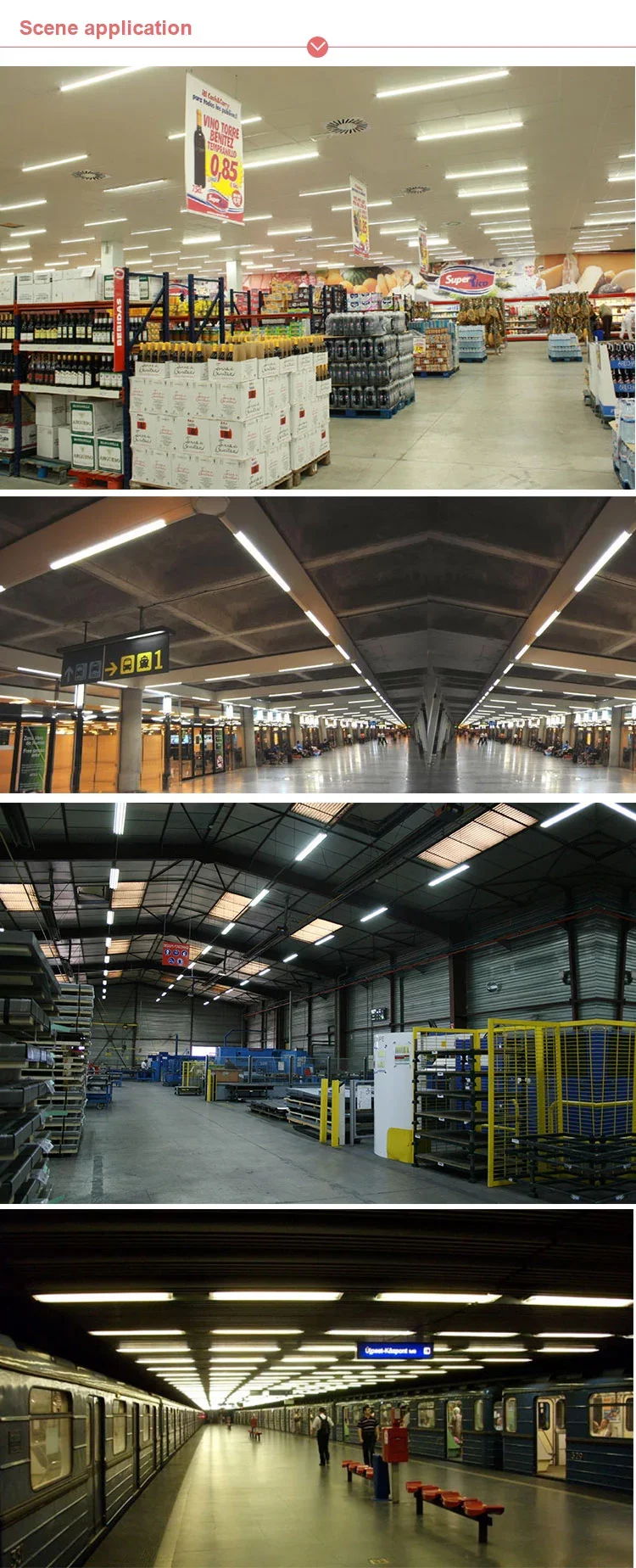 4 Feet V Shape 18W Intergrated Led Tube Lighting Fixture For indoor