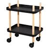 Two Tier Black Metal Coffee Side Table