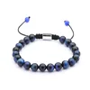 High Quality Wholesale Nature 8mm Blue Tiger Eye Stone Beads Adjustable Men Bracelet