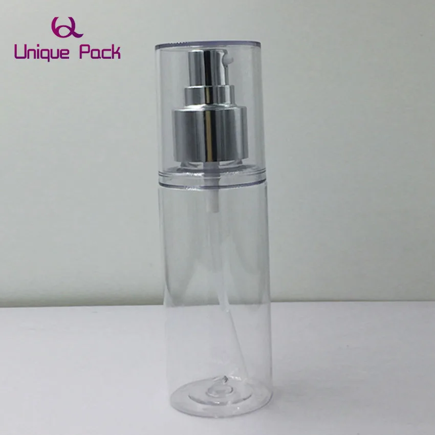 2020 New Design cosmetic Empty Plastic Round Spray Bottle for Cosmetic Packing cream spray pump bottle