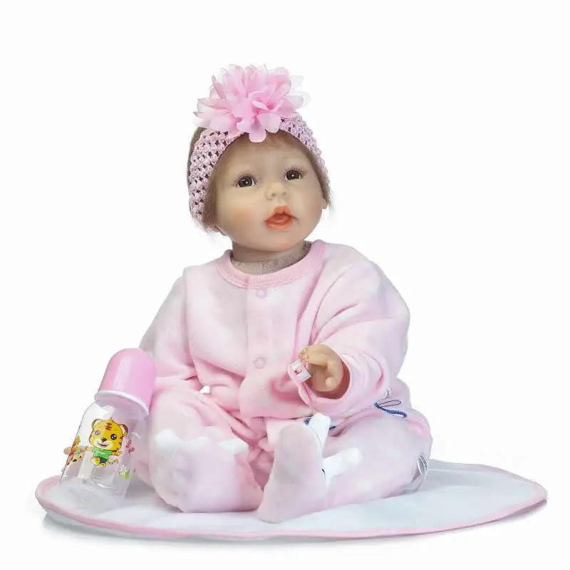 Wear-Pink-Romper-Clothes-Reborn-Babies-Girl-Alive-Doll-22-Soft-Silicone-Realistic-Lifelike-Baby-Dolls (2)