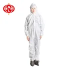 Disposable protective coverall working uniform with hood of high quality
