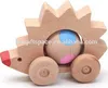 2018 new hot sales fashion hand painted crafts kids gift wholesale teak wood decorative cute wooden hedgehog toy made in China