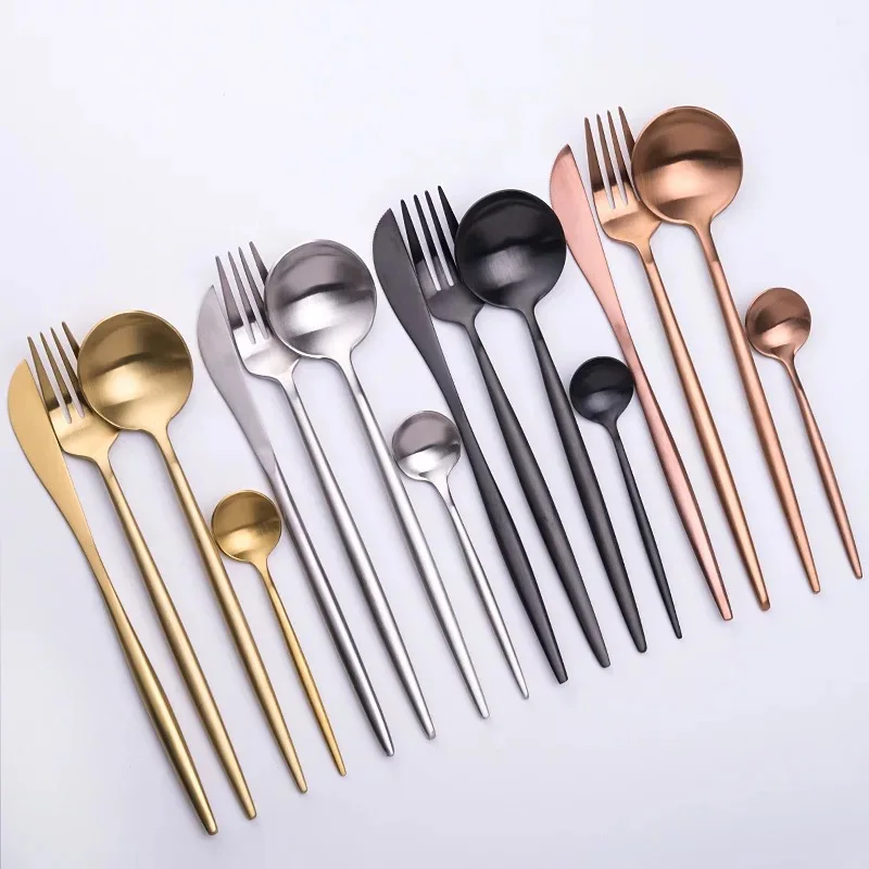 Royal Gold Plated Stainless Steel Knife Spoon Fork Hotel Restaurant Wedding Dinner Cutlery Set, Gold;rose gold;silver;black
Royal Gold Plated Stainless Steel Knife Spoon Fork Hotel Restaurant Wedding Dinner Cutlery Set, Gold;rose gold;silver;black