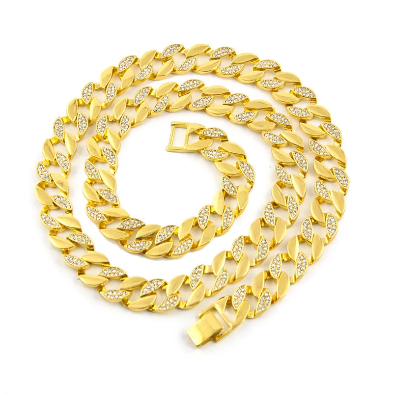 New Fashion HipHop Alloy Iced Out Diamond Gold Plated Cuban Link Chain for Men
New Fashion HipHop Alloy Iced Out Diamond Gold Plated Cuban Link Chain for Men