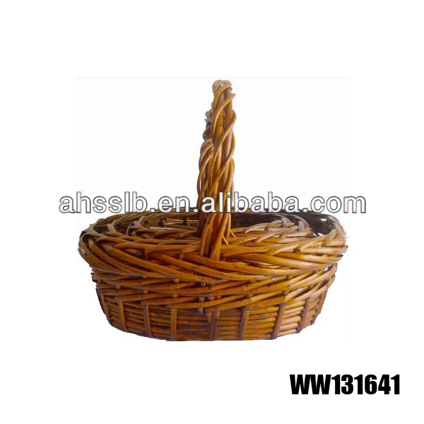 factory stock oval willow basket with handle