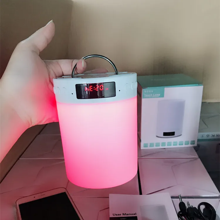 2019 Portable Touch Sensitive Colorful Lighting lamp Display Screen clock S66 Blue Tooth music Speaker - ANKUX.COM