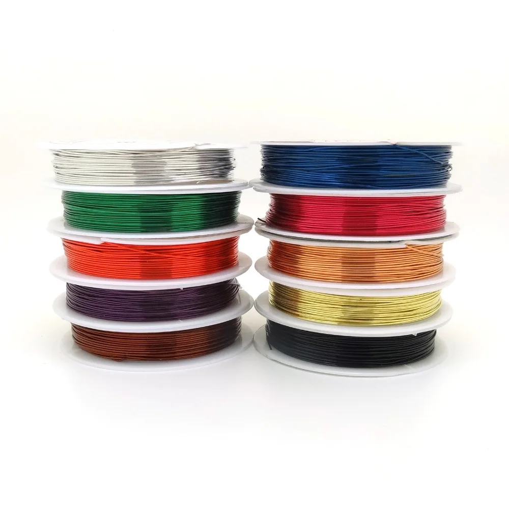 Wholesale 10 Roll/lot Mix Colors 0.3 0.4 0.5 0.6 0.7 0.8 1mm Metal Steel Wire Copper Wire For Beading Jewelry Cord/Thread