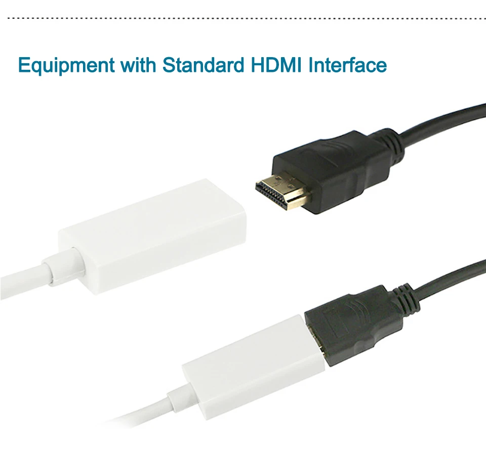 Mini DP to HDMI Adapter Cable Mini DisplayPort Thunderbolt Port Converter for Macbook Pro Air Projector Camera TV PC  (2)