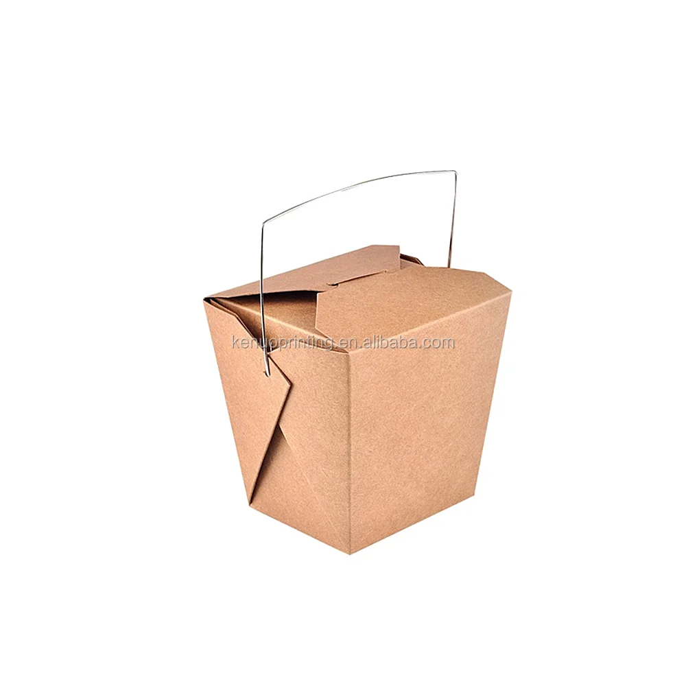 environmental custom size disposable brown kraft paper lunch box for salad