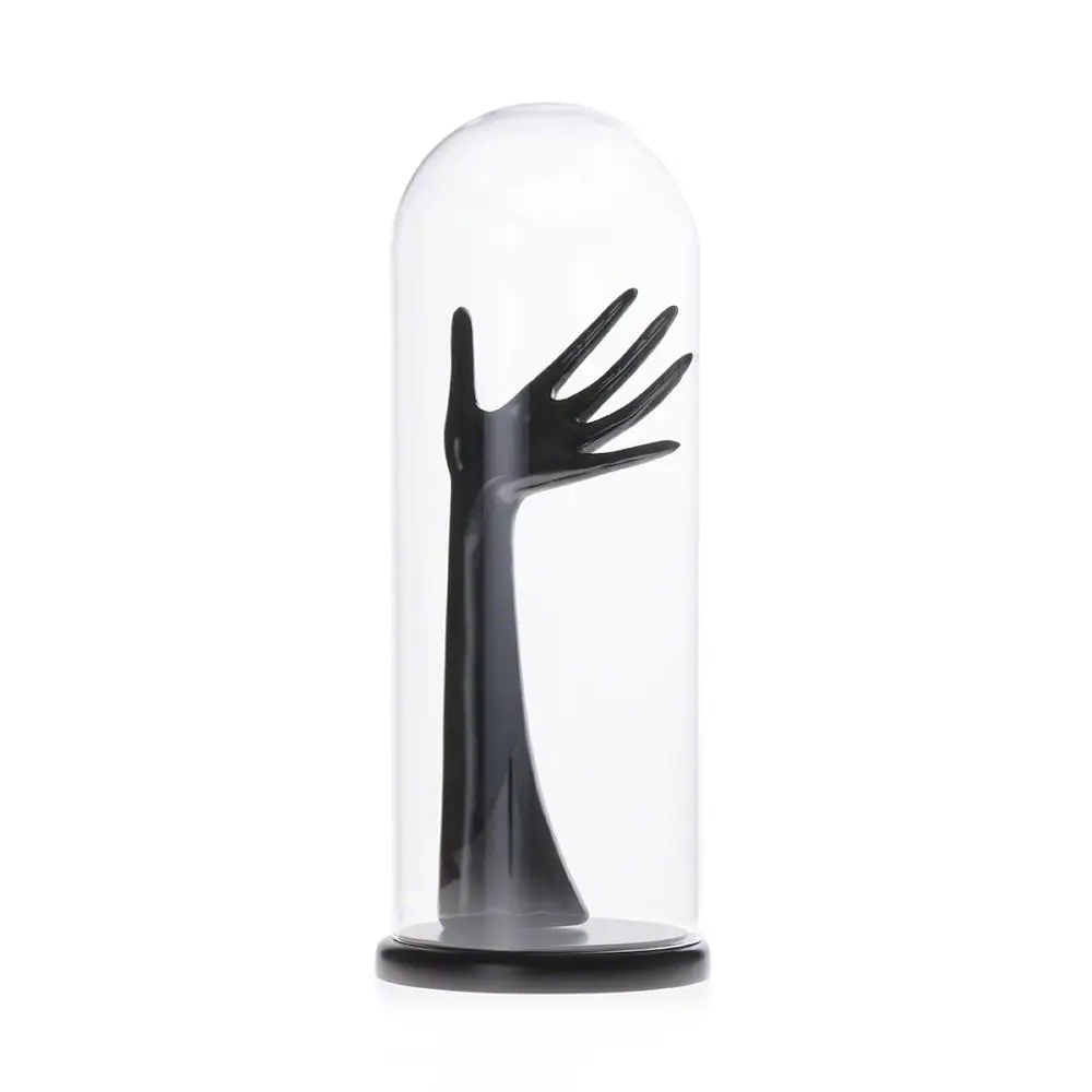 Small Glass Display Dome With Wood Base D10 x H25cm