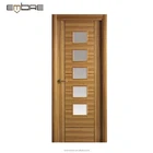 New Design Glass Insert Vented Wood Interior Door for Kitchen