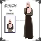 Elegant contrast colour women long dress kaftan moroccan wholesale