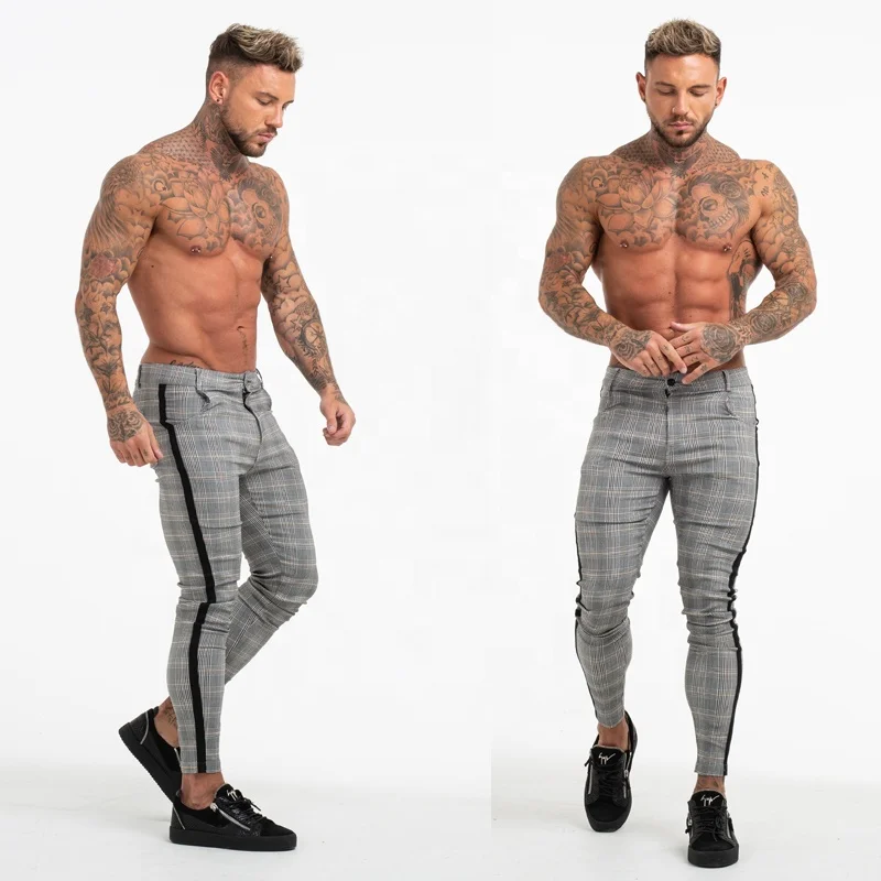 checked trousers mens skinny