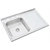 Hot selling 201 SS kitchen sink with drainboard for south america KD7548