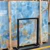 Highly polished Bolivia Blue onyx marble price,blue marble tiles slabs for wall decoration