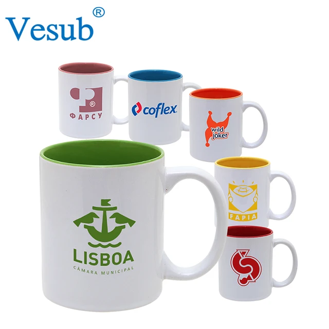 sale 11oz inner color ceramic sublimation mug for milk or coffee
