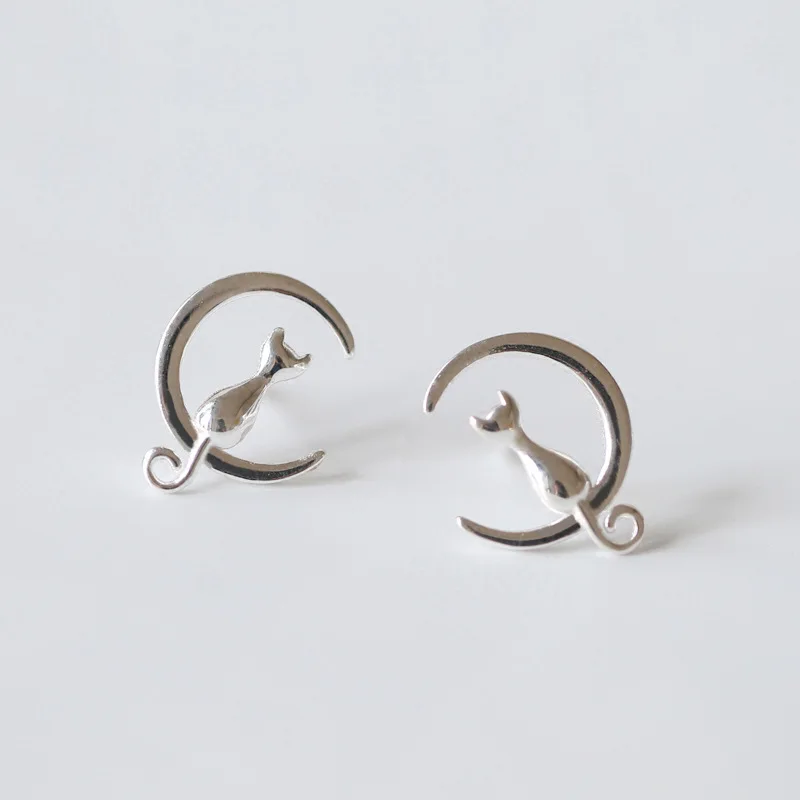 silver plated cute cat moon stud earring lovely animal cat on the moon earring for girl child best gift ear jewelry earrings
silver plated cute cat moon stud earring lovely animal cat on the moon earring for girl child best gift ear jewelry earrings
