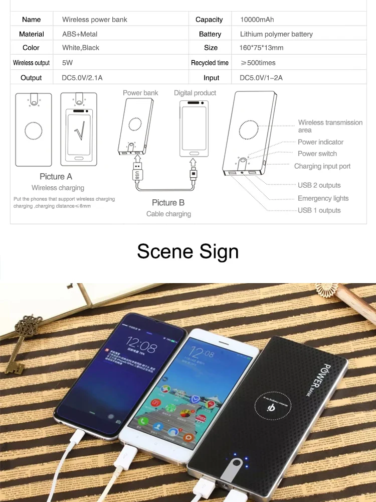New Hot 20000 mAh Power Bank QI Universal Portable Smart Pad Wireless Charger Charging Pad with USB port - ANKUX.COM