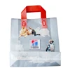 custom logo print disposable transparent clothing shoes carry shopping plastic bag with handle