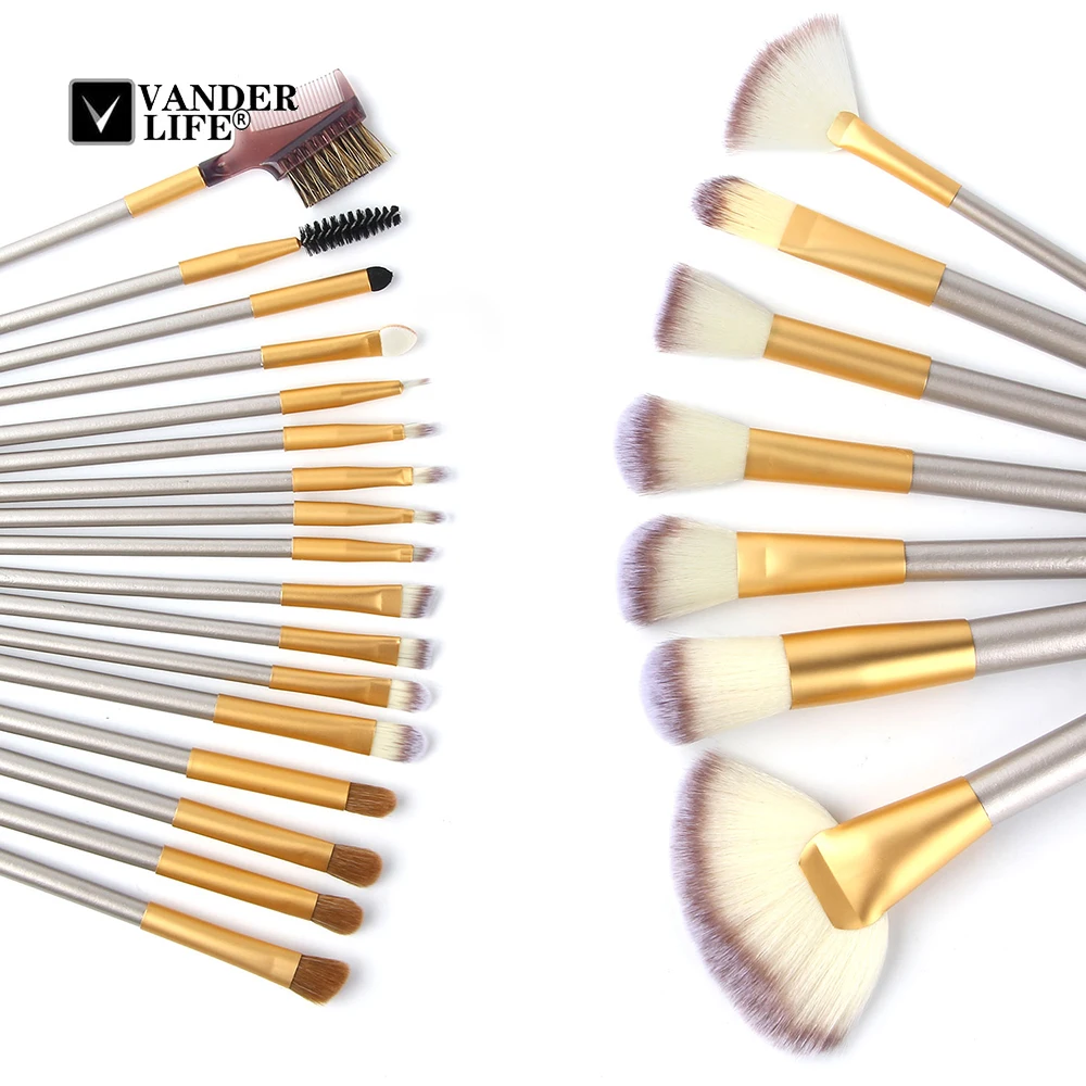24 Pcs Make Up Set Soft Synthetic Professional Cosmetic Makeup Foundation Powder Blush Eyeliner Brushes Tools Kit with Bag (4)