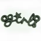 custom metal logo letter label for jeans clothes and garments